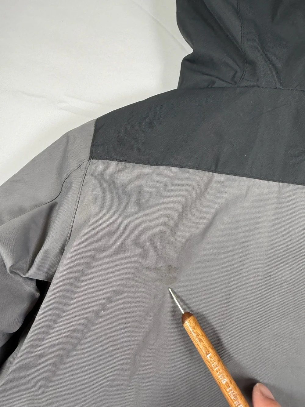 LANDS’ END Boys Hooded Insulated Colorblock Jacket Gray Black Orange Size 3T